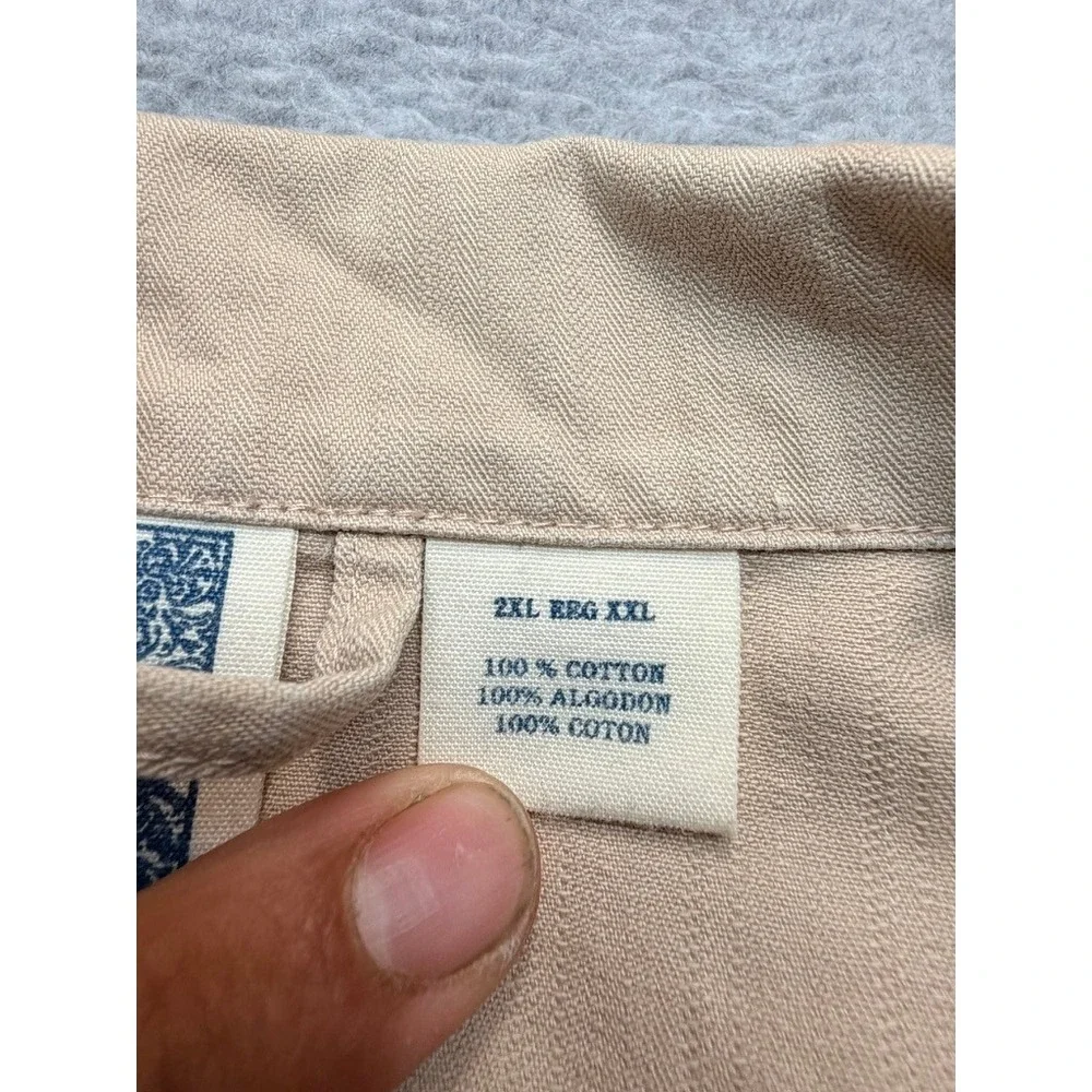 Stamp 10 Authentic Mens Tan Khaki Cotton Twill 2 Button Blazer Sport Coat XL